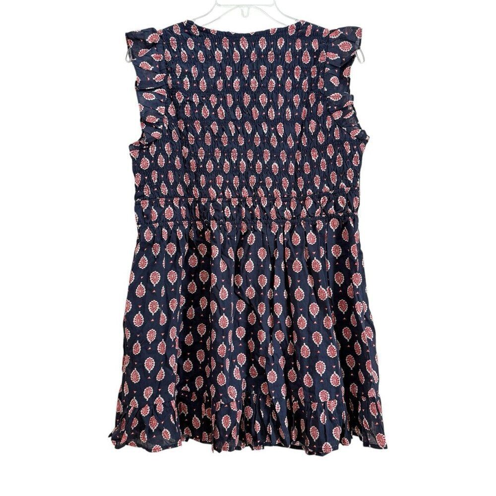 Anthropologie The Peregrine Mini Dress Smock Bodice Mini Dress Navy Womens 1X - Picture 8 of 8